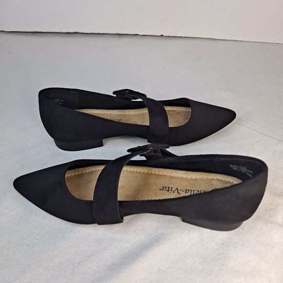 Bella Vita Virginia II Mary Jane Flats Women's Size 6.5M Faux Suede Black - Picture 5 of 9
